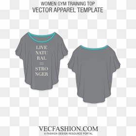 Grey T Shirt Template Png - Crop Top Flat Sketches, Transparent Png - shirt template png