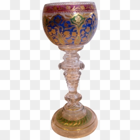 Bohemian Czech Heckert Art Glass Wine Goblet 7 3/8” - Antique, HD Png Download - goblet png