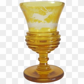Bohemian Amber Crystal Glass Goblet, Ca - Champagne Stemware, HD Png Download - goblet png