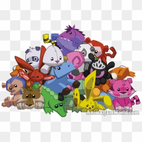 Pile Of Stuffed Animals Cartoon, HD Png Download - animal jam png