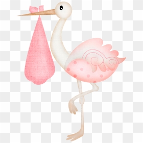 Stork Baby Shower Girl - Pink Baby Shower Clip Art, HD Png Download - stork png