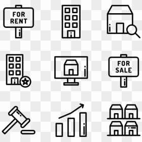 Black And White Icon Png, Transparent Png - real estate icon png