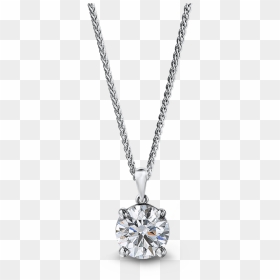 Round Brilliant Solitaire Pendant - 2 Carat Bezel Set Diamond Necklace, HD Png Download - pendant png