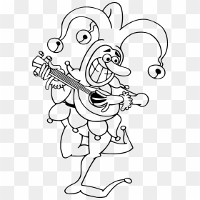 Jester 4 Clip Arts - Jester Clip Art Black And White, HD Png Download - guitar outline png