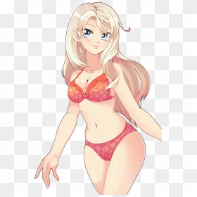 Cartoon Girl Bikini - Anime Girl In Swimsuits, HD Png Download - bikini girl png
