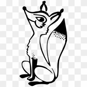 Black And White Fox Clip Art, HD Png Download - fox clipart png