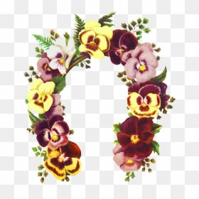 Flowers Shaped As A Horse Shoe - Floral Horse Border, HD Png Download - horse shoe png