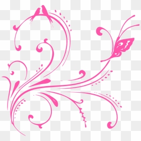 Pink Butterfly Background Png - Pink Swirl Design Png, Transparent Png - pink background png