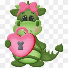 Cute Valentine Cartoon Png, Transparent Png - dragon clipart png