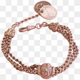 Lovely Antique Continental Silver Ornate Watch Chain/bracelet - Bracelet, HD Png Download - silver chain png