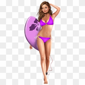 Gif Femme Bikini Plage Illustratie Beach Girl Png - Bikini Girl Png, Transparent Png - bikini girl png