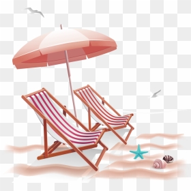 Beach Chair And Picture Transparent Library - Beach Chair And Umbrella Png, Png Download - beach chair png