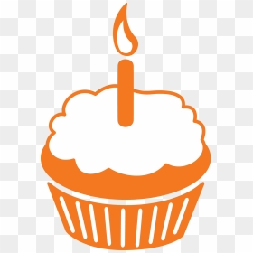 Clientuploads/our Impact/birthday Cupcake Orng Rgb - Orange Birthday Cake Clipart, HD Png Download - birthday cupcake png