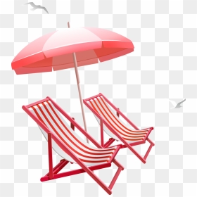 Clipart Umbrella Beach Chair - Transparent Beach Chair And Umbrella, HD Png Download - beach chair png