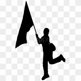Free Png Person With Flag Silhouette Png - People Flag Png, Transparent Png - umbrella clipart png