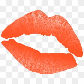 Illustration Kiss Mouth Lips Text Hugs - Orange Lip Png, Transparent Png - lipstick emoji png