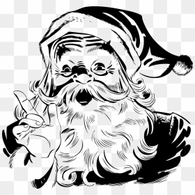 Black And White Santa Claus, HD Png Download - santa clause png
