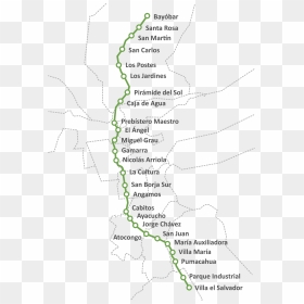Mapa De Línea 1 De Metro De Lima - Linea 1 Metro Lima, HD Png Download - linea png