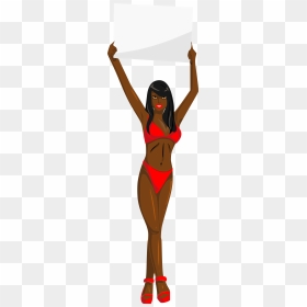 Bikini Black Girl Cartoon Clipart , Png Download - Bikini Girl Clipart Png, Transparent Png - bikini girl png