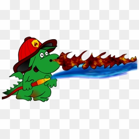 Cartoon Dragon Fire Fighter Fire Firewater - Knowledge Kids Fire Safety, HD Png Download - fire cartoon png