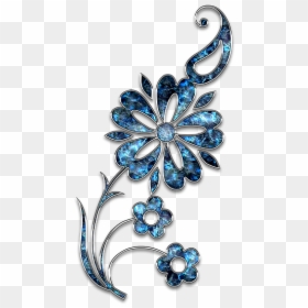 Jewelry Flower Png, Transparent Png - blue ornament png