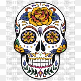Day Of The Dead Skull Examples, HD Png Download - dia de los muertos skull png