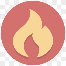 Flame Circle Icon Png, Transparent Png - flaming heart png