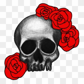 Skull With Roses No Background, HD Png Download - dia de los muertos skull png