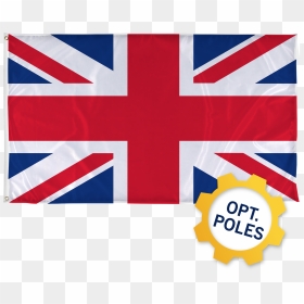United Kingdom Flag W/ Optional Flagpole - Union Jack British Flag Print, HD Png Download - flagpole png