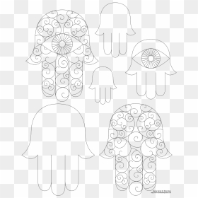 Line Art, HD Png Download - hamsa png