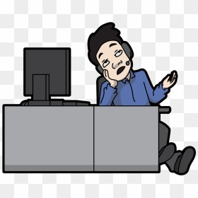 Call Center Agent Cartoon, HD Png Download - bored png
