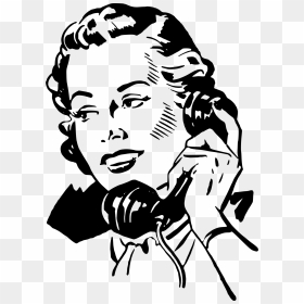 Telephone Clipart Old Style - Telephone Talking On Phone, HD Png Download - old phone png