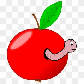 Red Apple With A Worm Clip Arts - Apple With Worm Png, Transparent Png - worms png