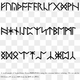 A Small Sample Of Anglo-frisian Runes Using The Common - Calligraphy, HD Png Download - runes png
