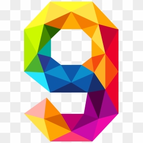 Triangle Clip Design - Number 9 No Background, HD Png Download - triangle design png
