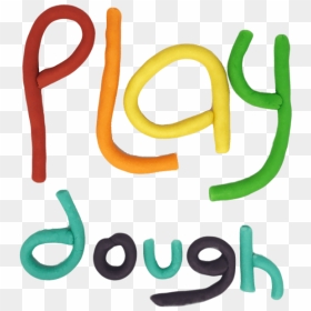 The Words Play Dough Spelled In Rainbow Colored Home - Illustration, HD Png Download - play doh png