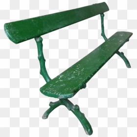 Green Painted French Park Bench On Decaso - Bench, HD Png Download - park bench png