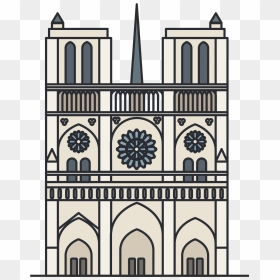 Transparent Gothic Arch Clipart - Notre Dame De Paris Cartoon, HD Png Download - notre dame png