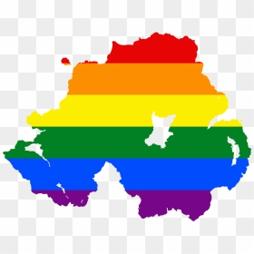 Lgbt Flag Map Of Northern Ireland - Northern Ireland Unionist Vs Nationalist, HD Png Download - ireland flag png