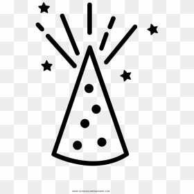 Party Hat Coloring Page Clipart , Png Download - Silver White And Black 30th Birthday Cake, Transparent Png - new years party hat png