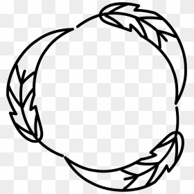 Circular Feather Outline Design - Circle Outline With Design, HD Png Download - feather icon png