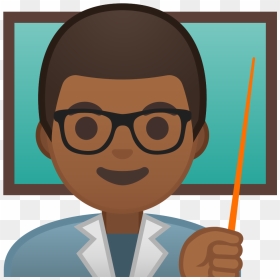 Man Teacher Medium Dark Skin Tone Icon - Teacher Emoji Png, Transparent Png - teacher icon png