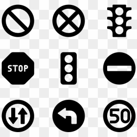 Road Signs Clipart Black And White, HD Png Download - road icon png