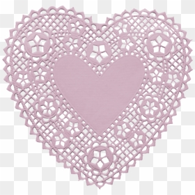 Heart Doily Png - Valentines Day Heart Clipart, Transparent Png - lace heart png