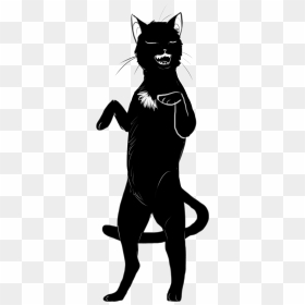 Whiskers Domestic Short-haired Cat Silhouette Clip - Illustration, HD Png Download - jumping cat png