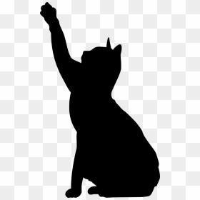 Cat Silhouette Reach Clipart , Png Download - Outline Cat Reaching Tattoo, Transparent Png - jumping cat png