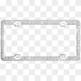 Chrome Coated Metal With Triple Row White Diamonds - Tool, HD Png Download - diamond frame png