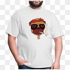 Pug Gangster Boss With Joint And Sunglasses - T-shirt, HD Png Download - gangster glasses png