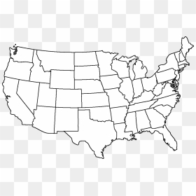 Usa Map Black And White Png - Usa As Different Countries, Transparent Png - united states silhouette png