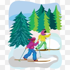 Cross Country Skiing Graphic, HD Png Download - tree sketch png